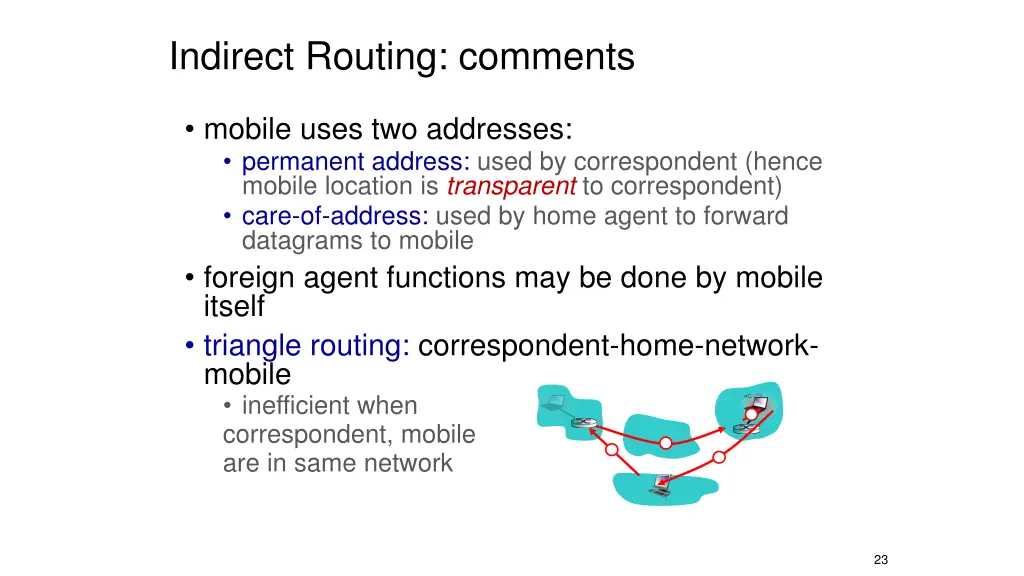 indirect routing comments