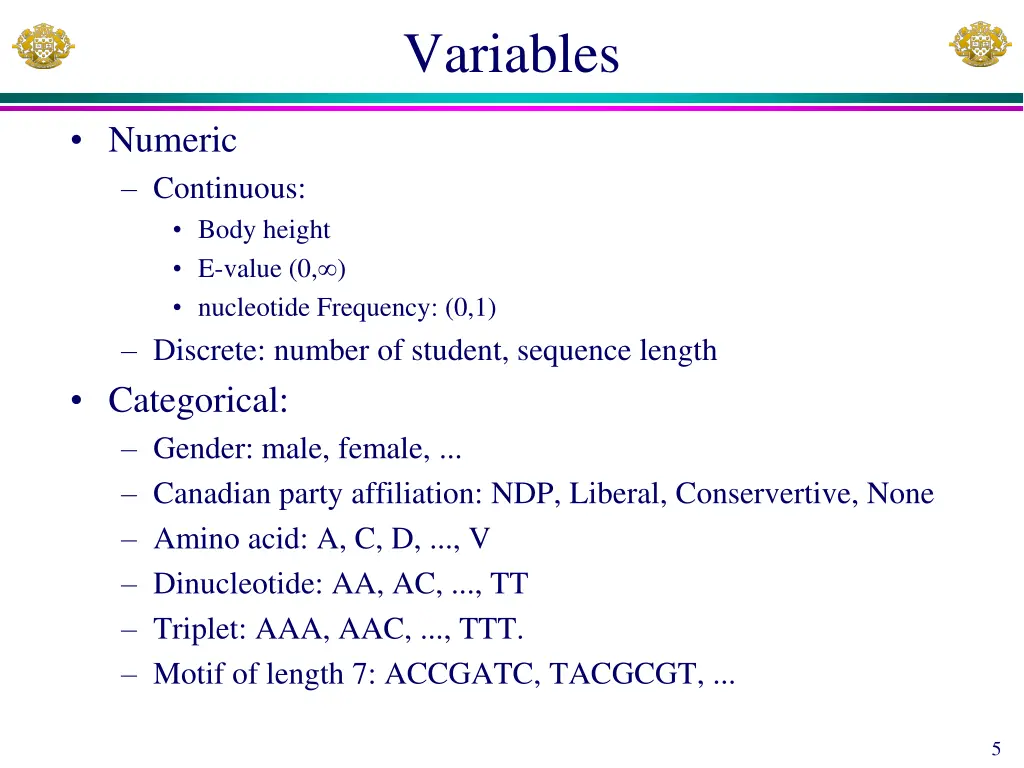 variables