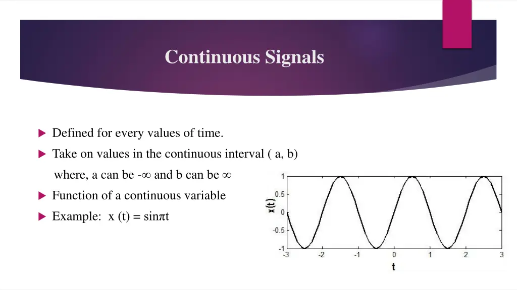 continuous signals