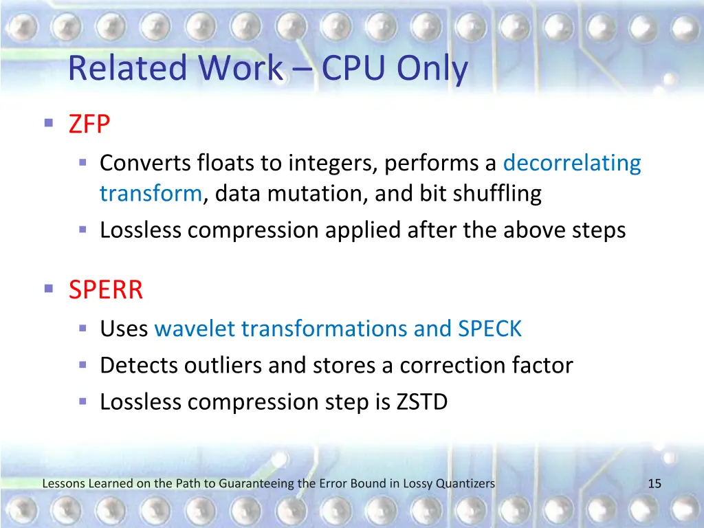 related work cpu only