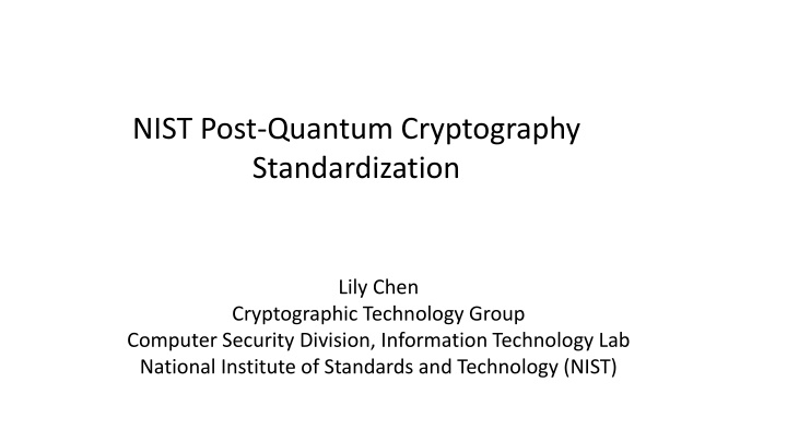 nist post quantum cryptography standardization