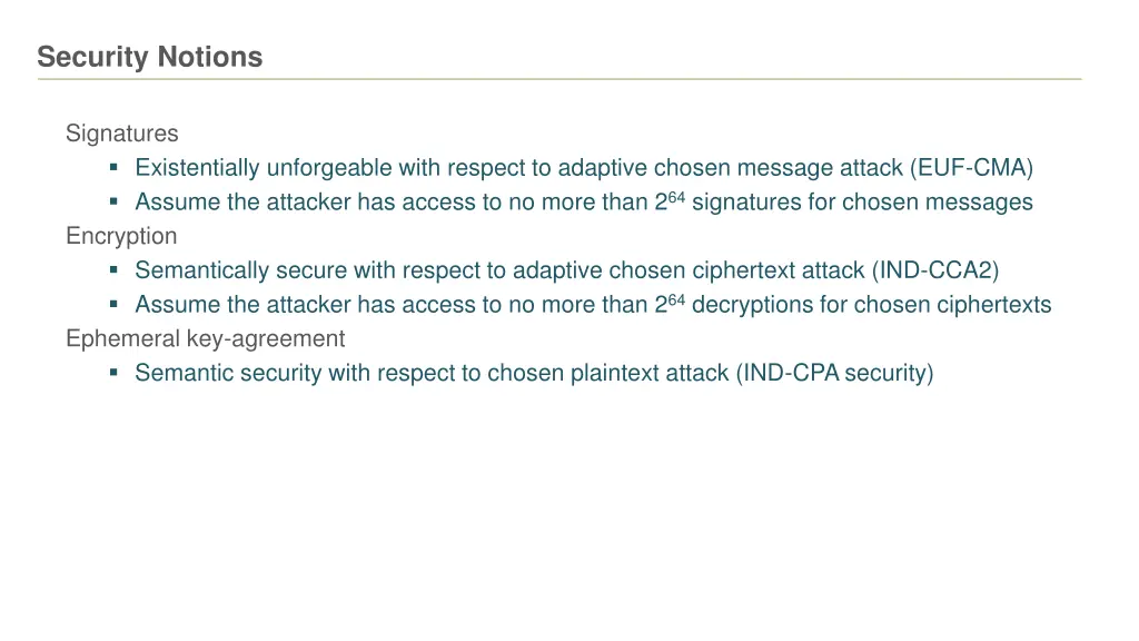 security notions