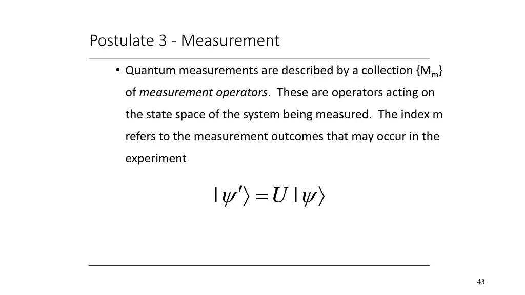 postulate 3 measurement