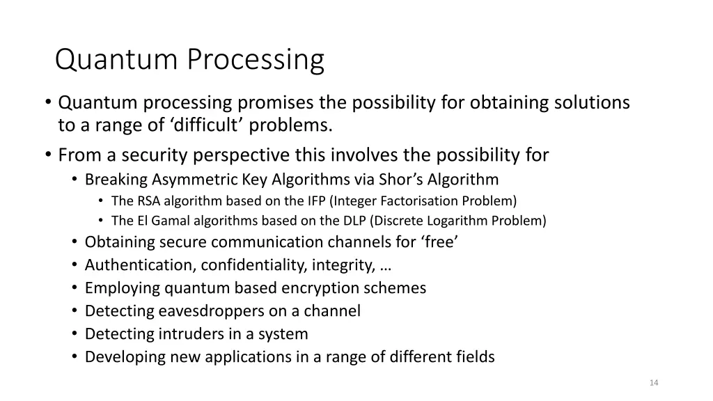 quantum processing