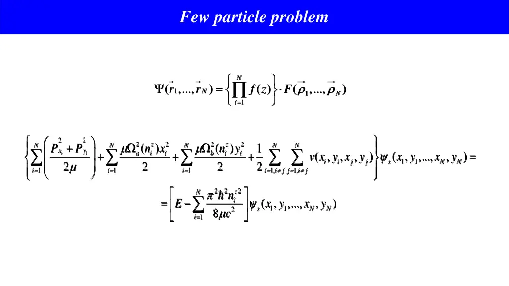few particle problem