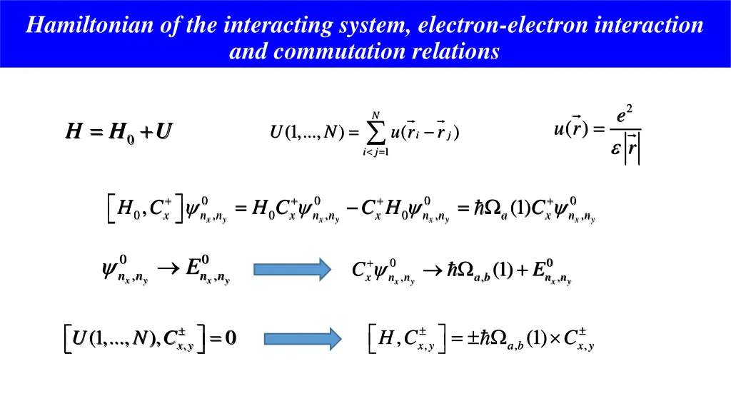 hamiltonian of the interacting system electron