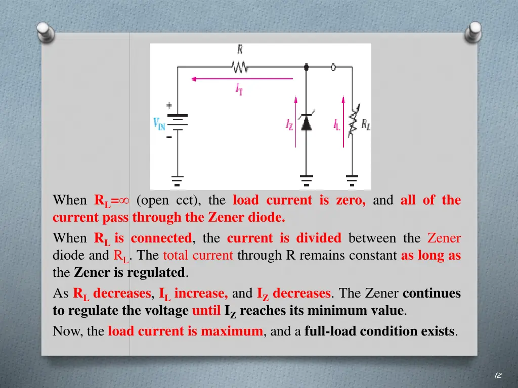 when r l open cct the load current is zero