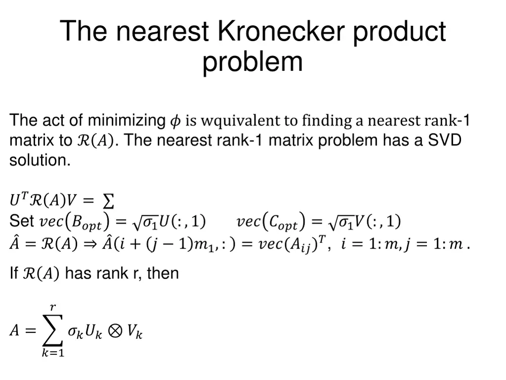 the nearest kronecker product problem 1
