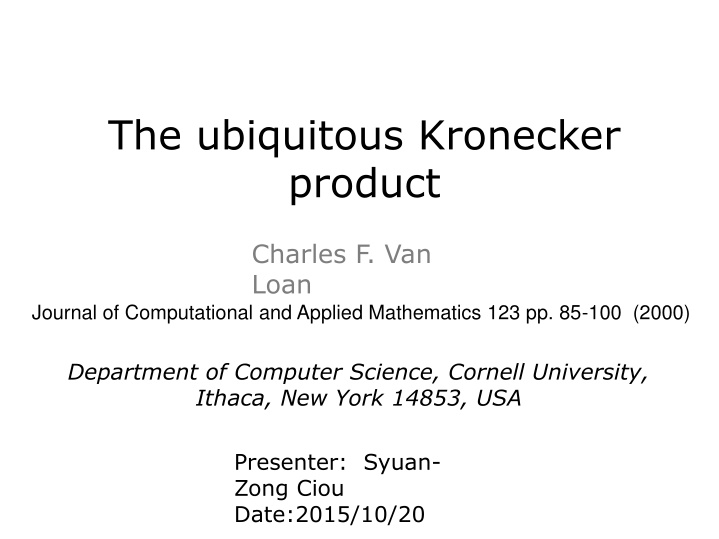 the ubiquitous kronecker product