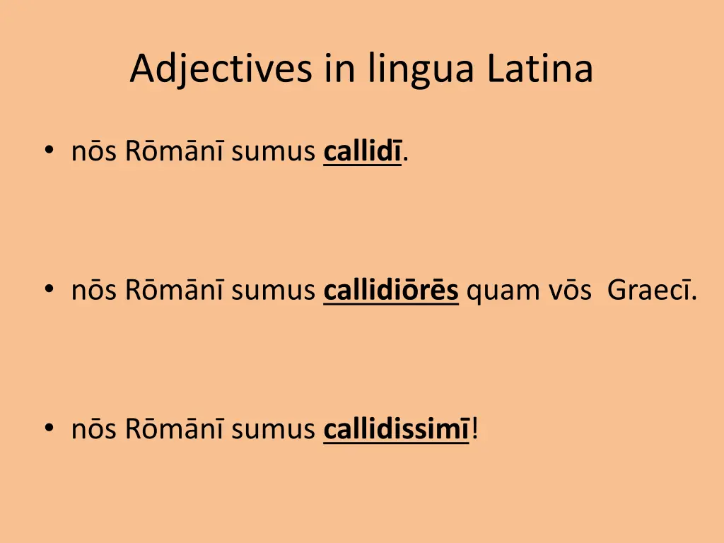 adjectives in lingua latina