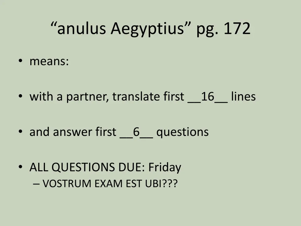 anulus aegyptius pg 172