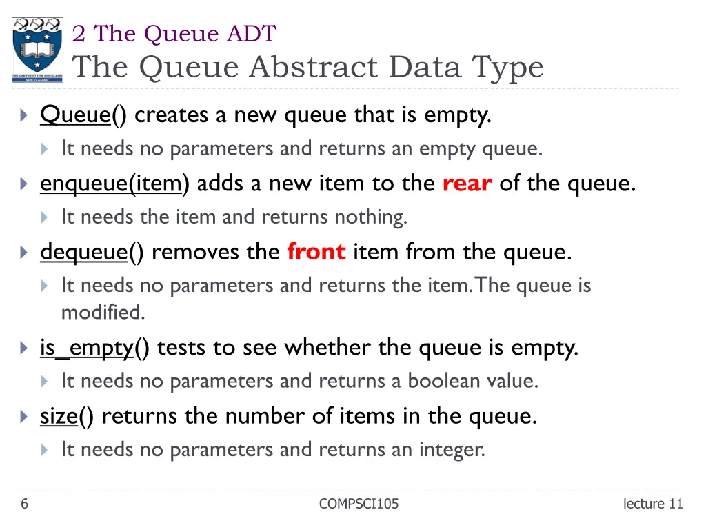 2 the queue adt the queue abstract data type