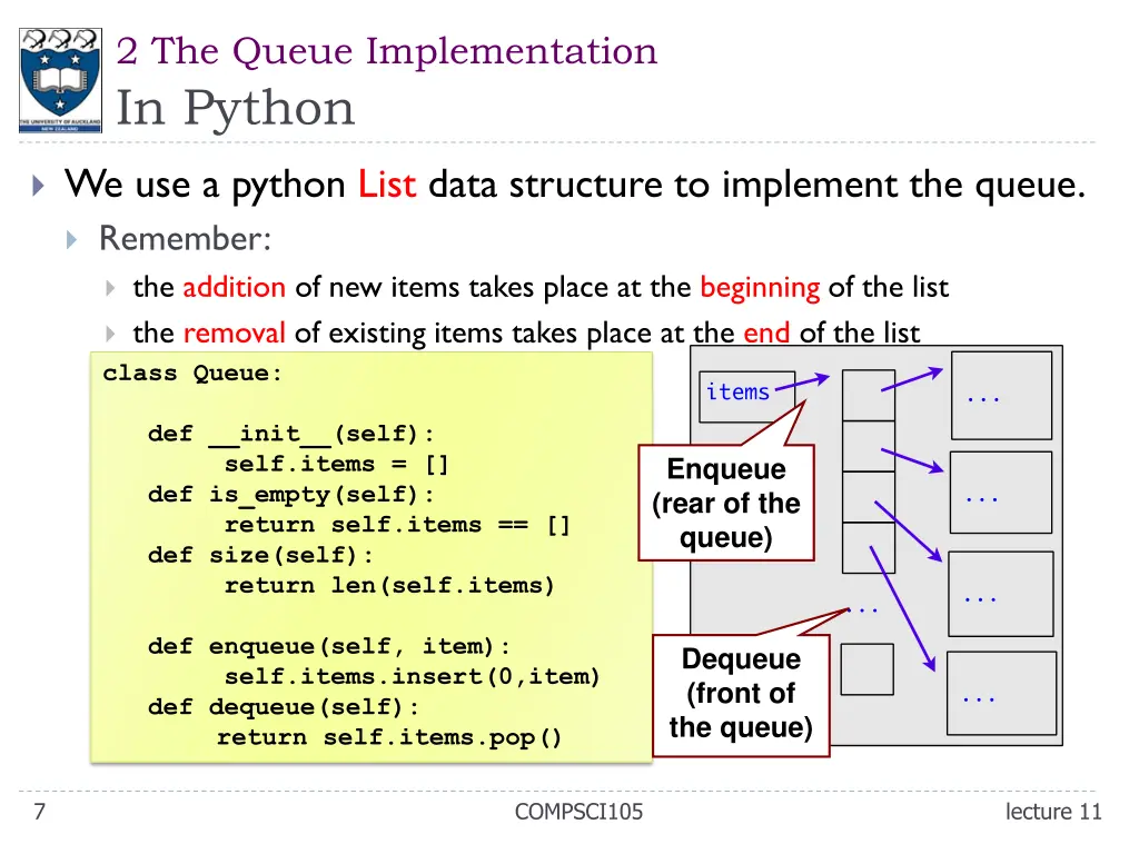 2 the queue implementation in python