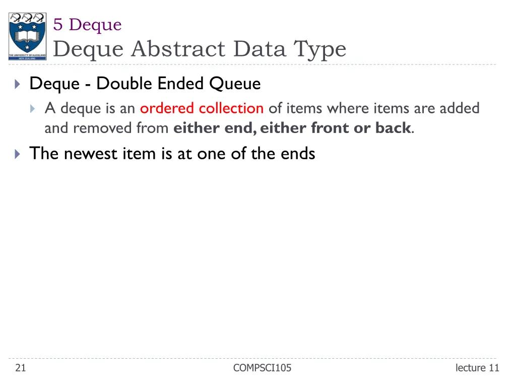 5 deque deque abstract data type