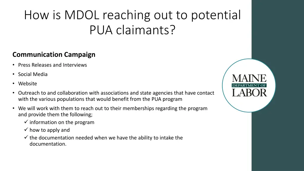 how is mdol reaching out to potential