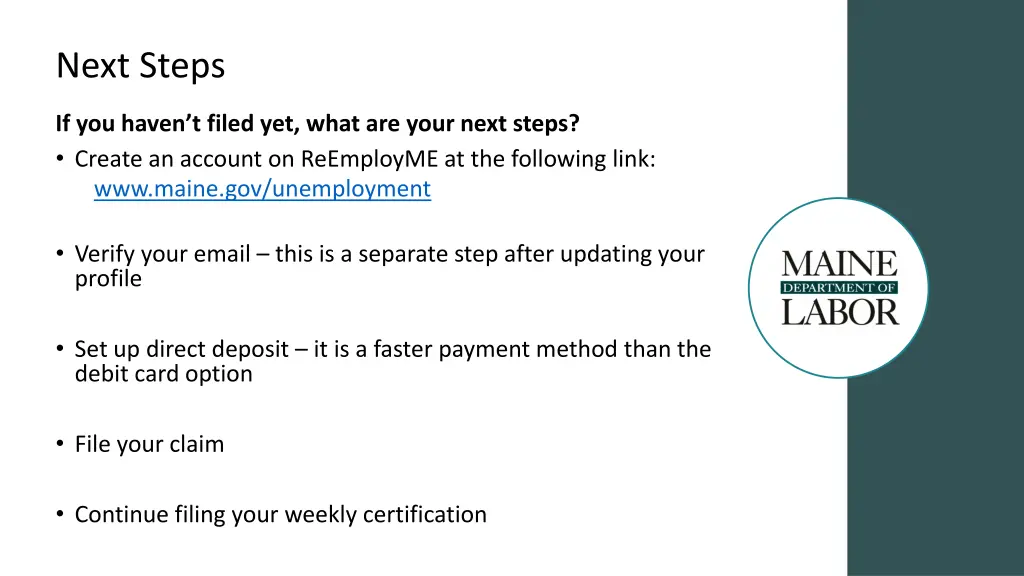 next steps