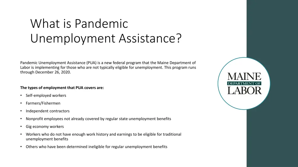 what is pandemic unemployment assistance