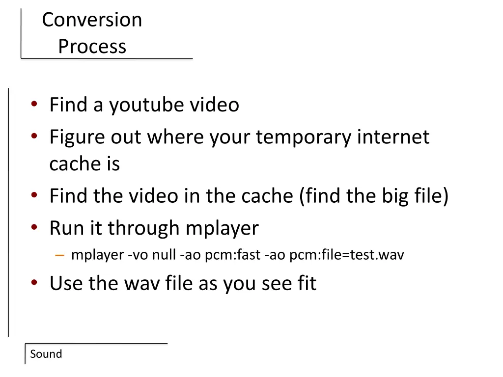 conversion process