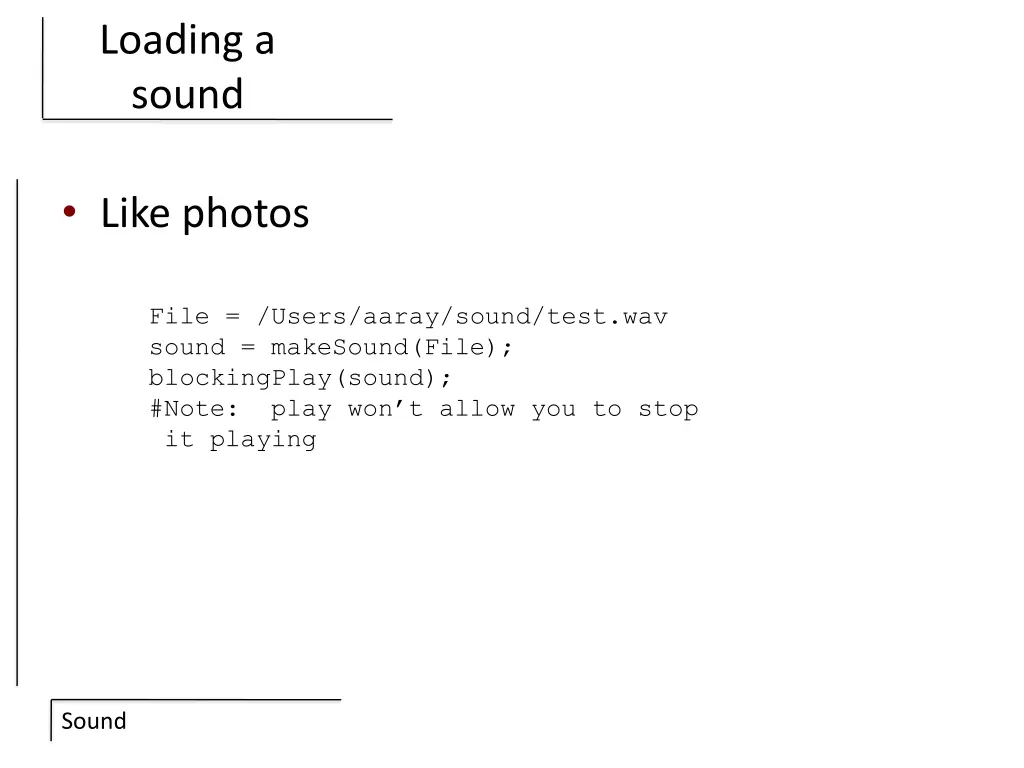 loading a sound
