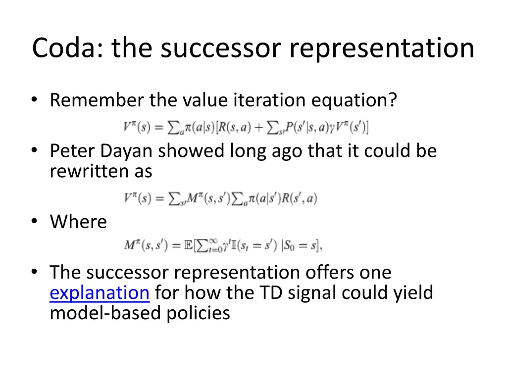 coda the successor representation