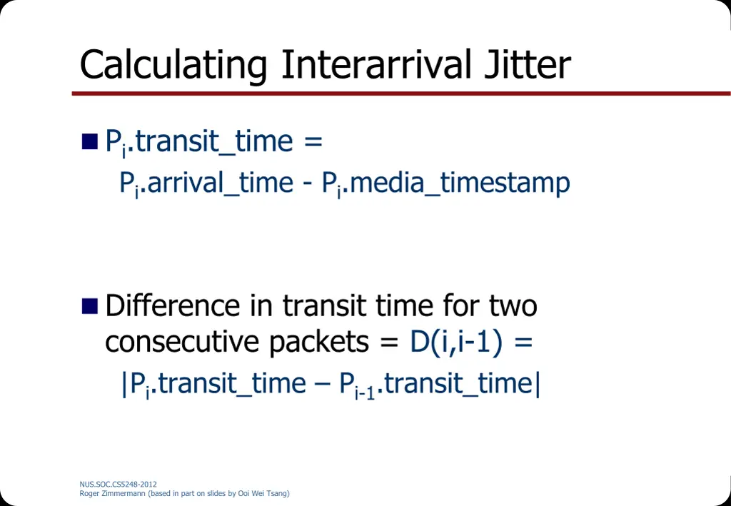 calculating interarrival jitter 1