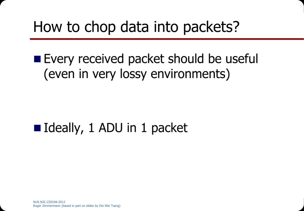 how to chop data into packets