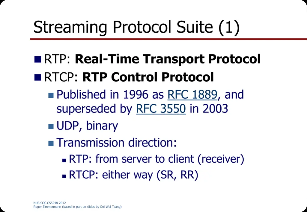 streaming protocol suite 1