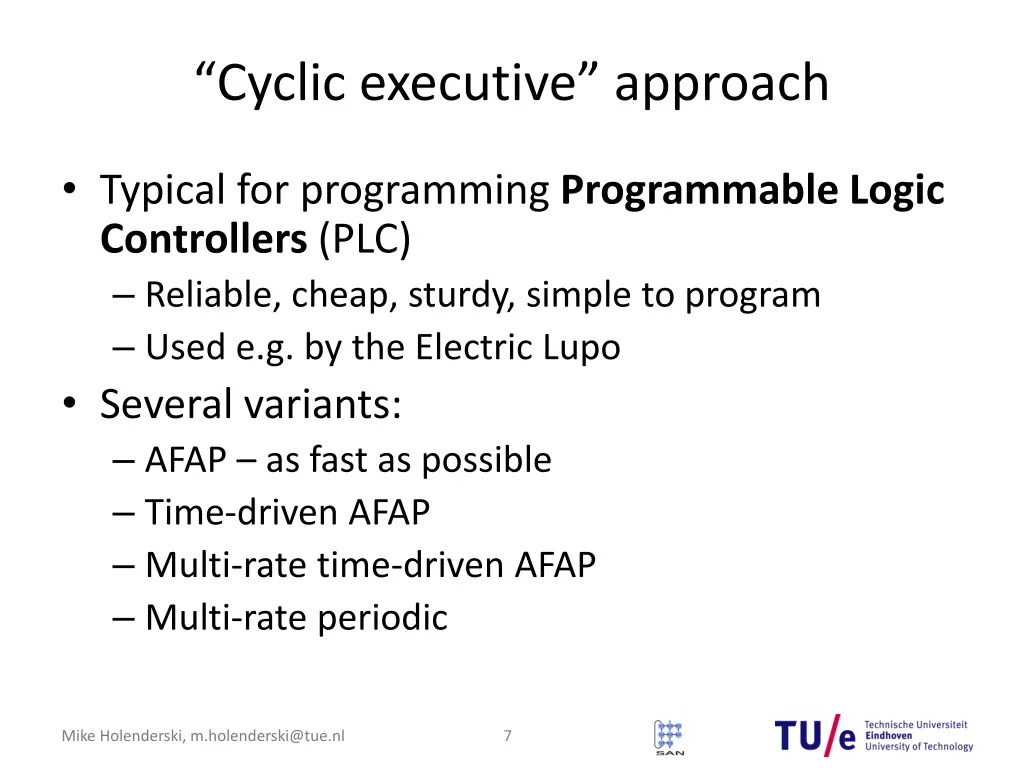 cyclic executive approach 1