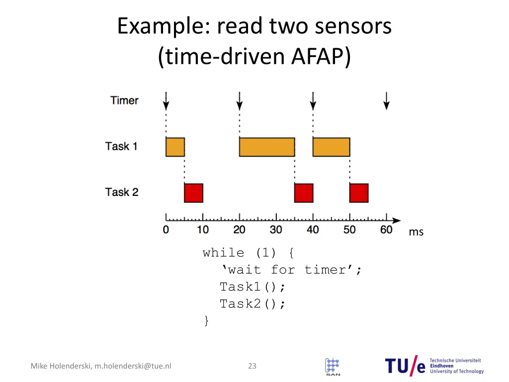 example read two sensors time driven afap