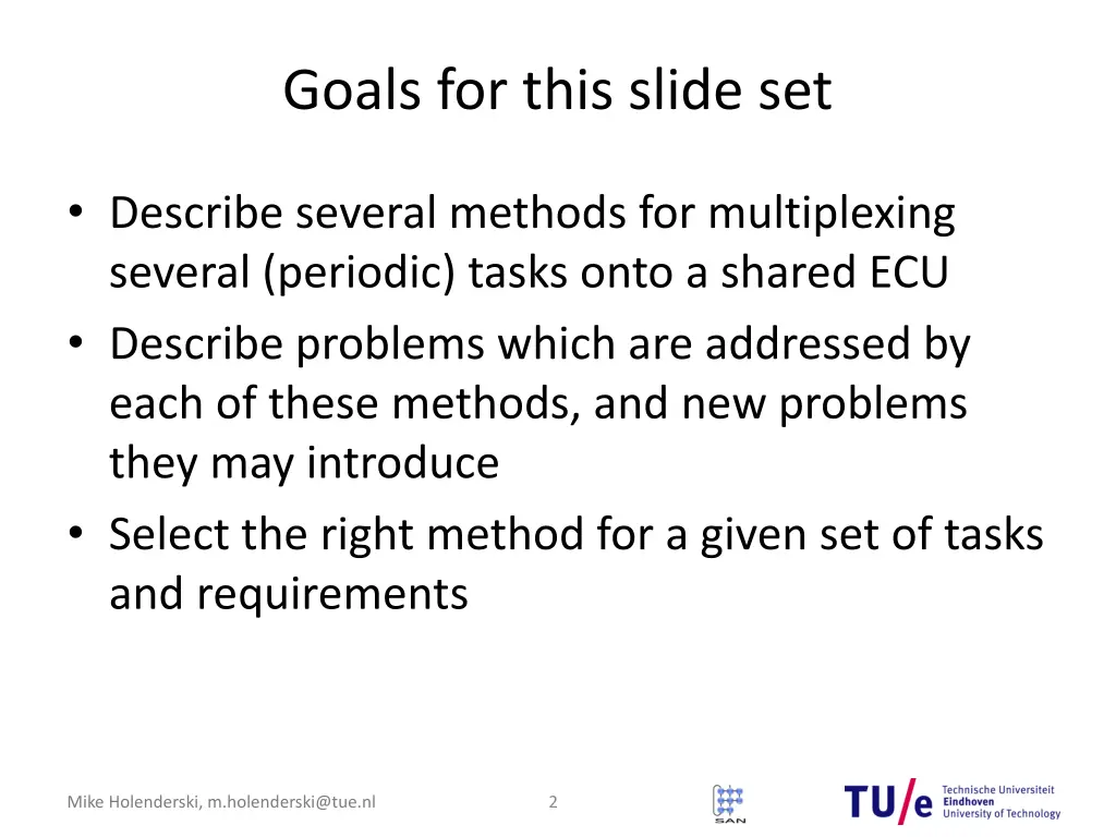 goals for this slide set