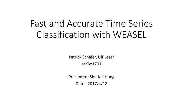 fast and accurate time series classification with