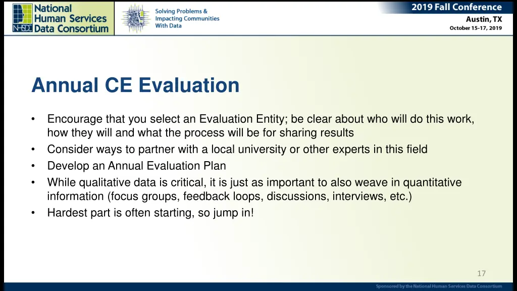annual ce evaluation