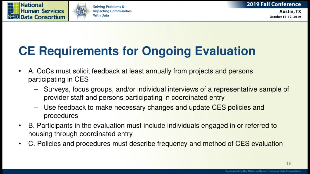 ce requirements for ongoing evaluation