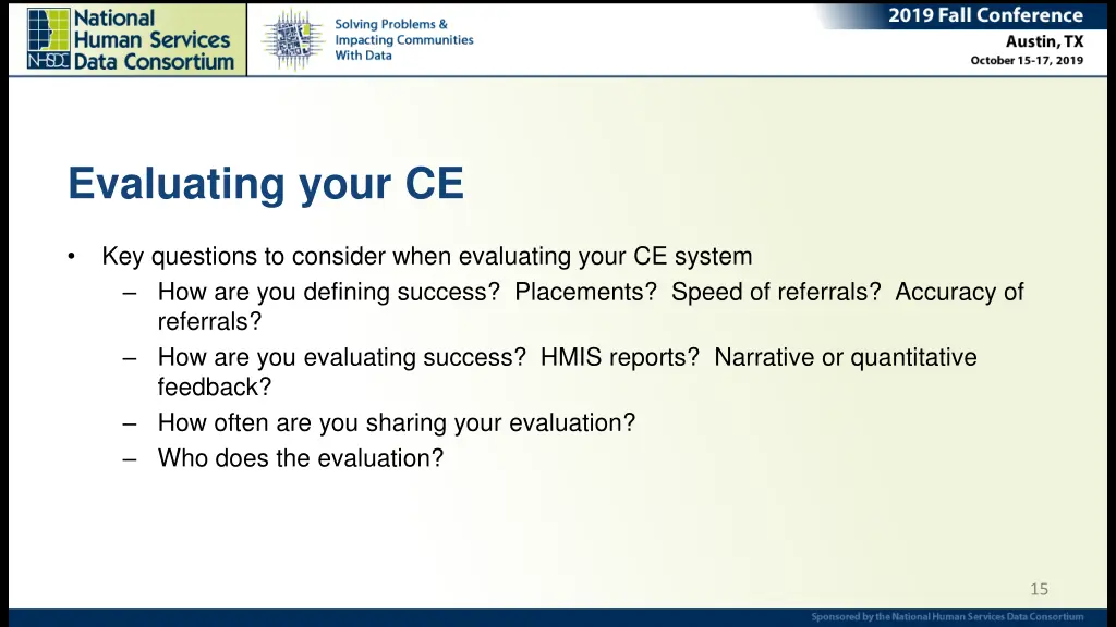 evaluating your ce