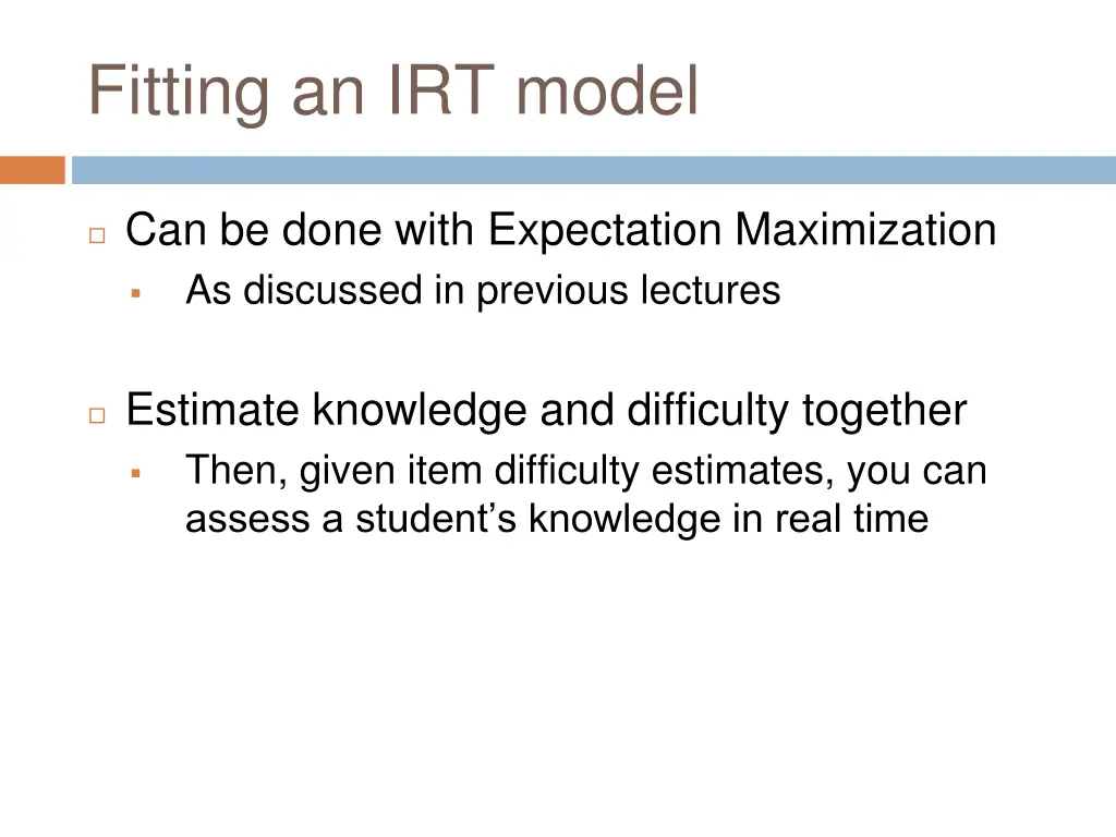 fitting an irt model