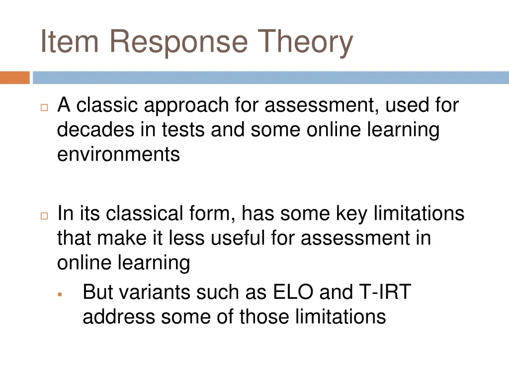 item response theory