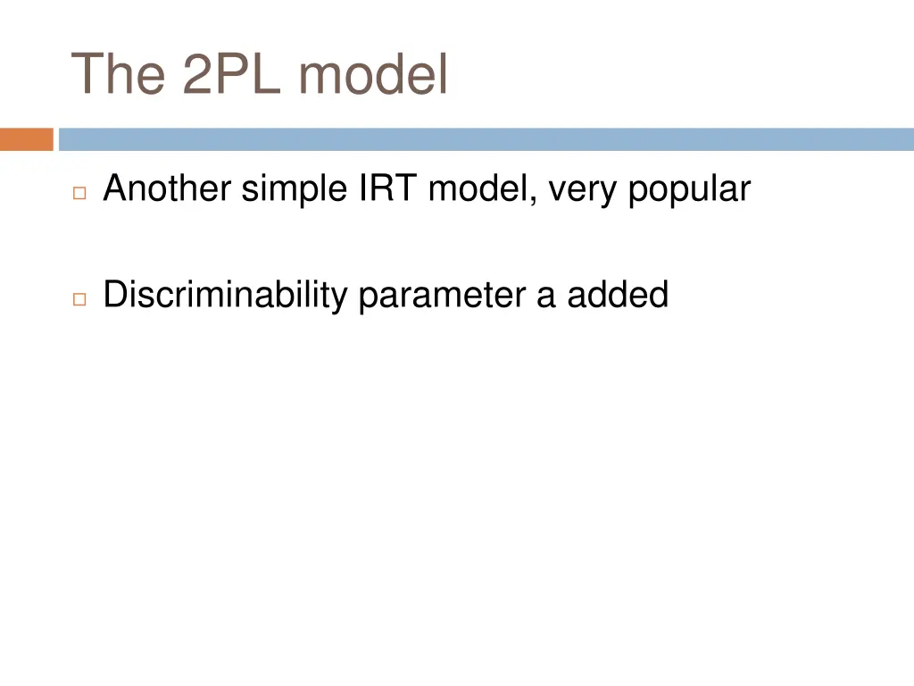 the 2pl model