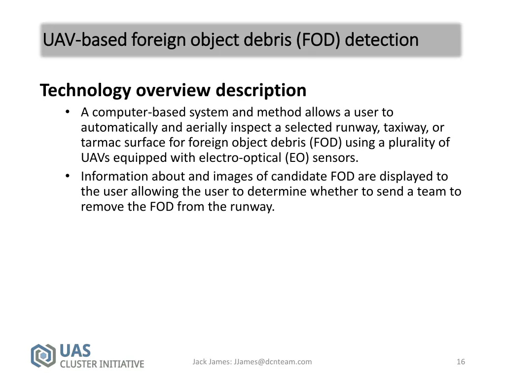 uav uav based foreign object debris fod detection 1