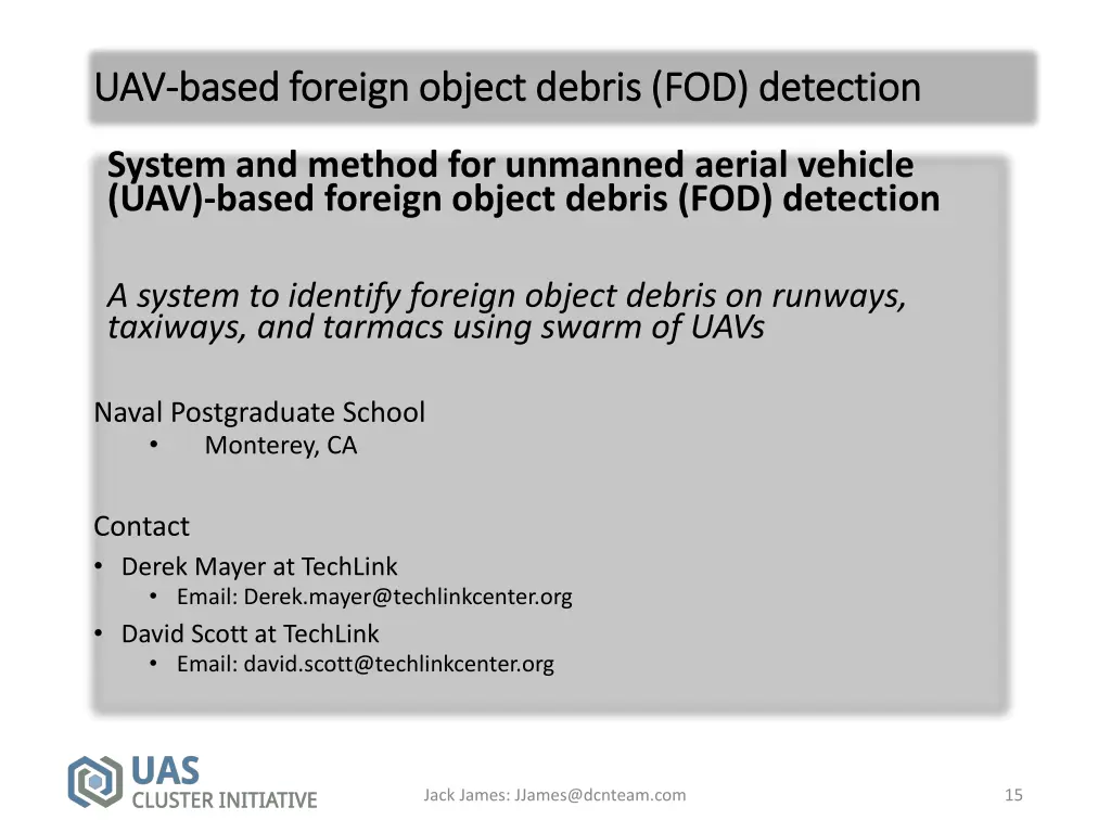 uav uav based foreign object debris fod detection
