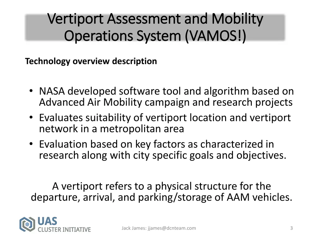 vertiport assessment and mobility vertiport