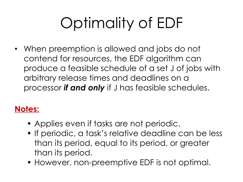 optimality of edf
