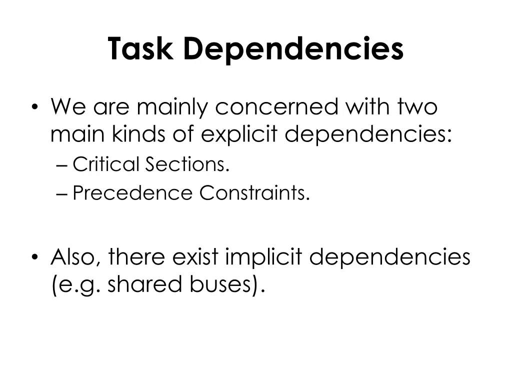 task dependencies