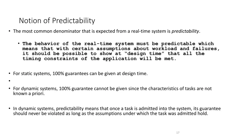 notion of predictability