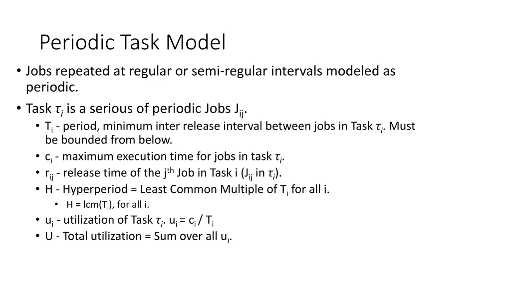 periodic task model jobs repeated at regular