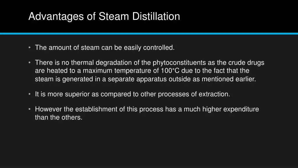 advantages of steam distillation