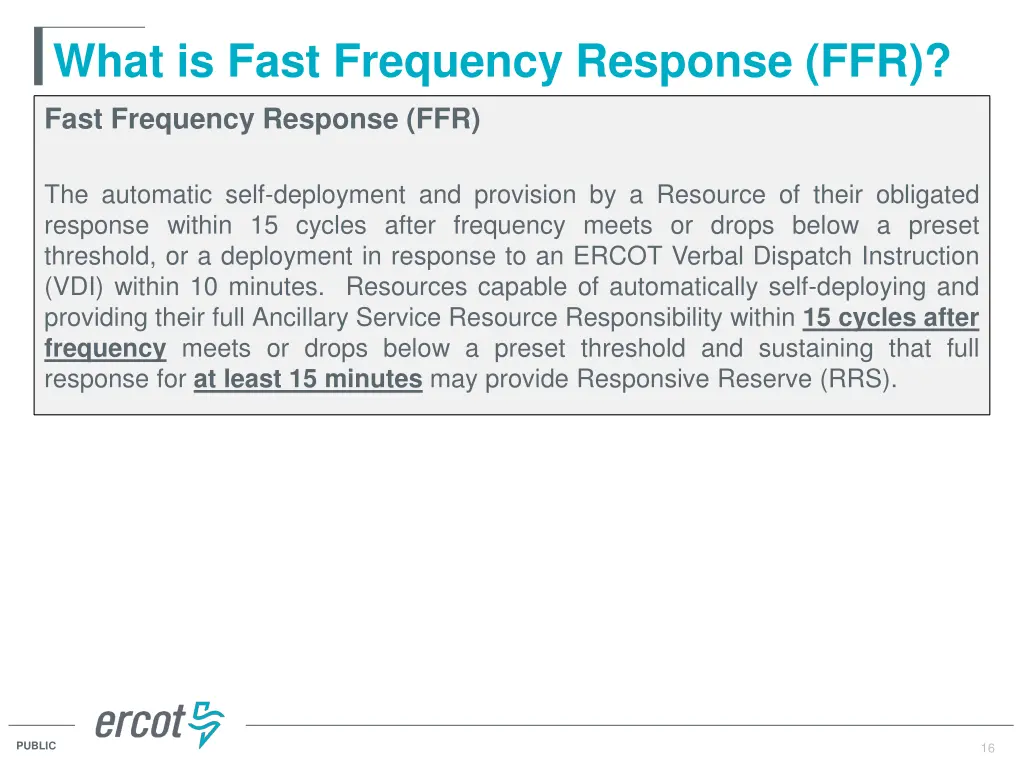 what is fast frequency response ffr fast