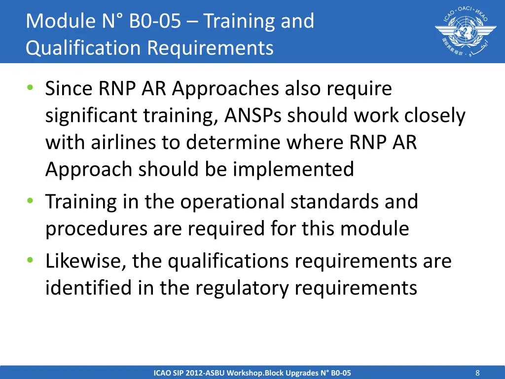 module n b0 05 training and qualification