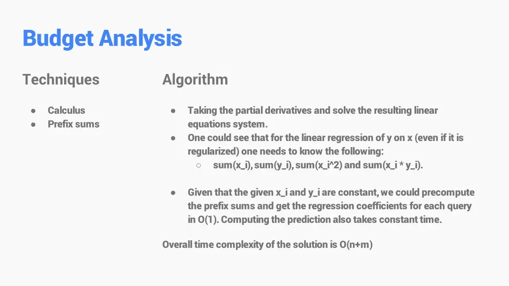 budget analysis
