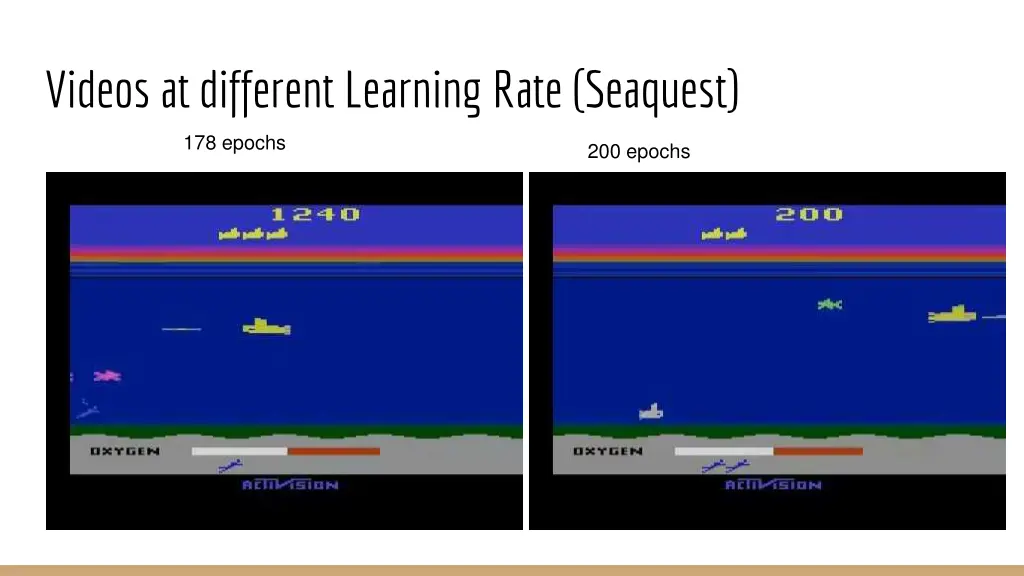 videos at different learning rate seaquest