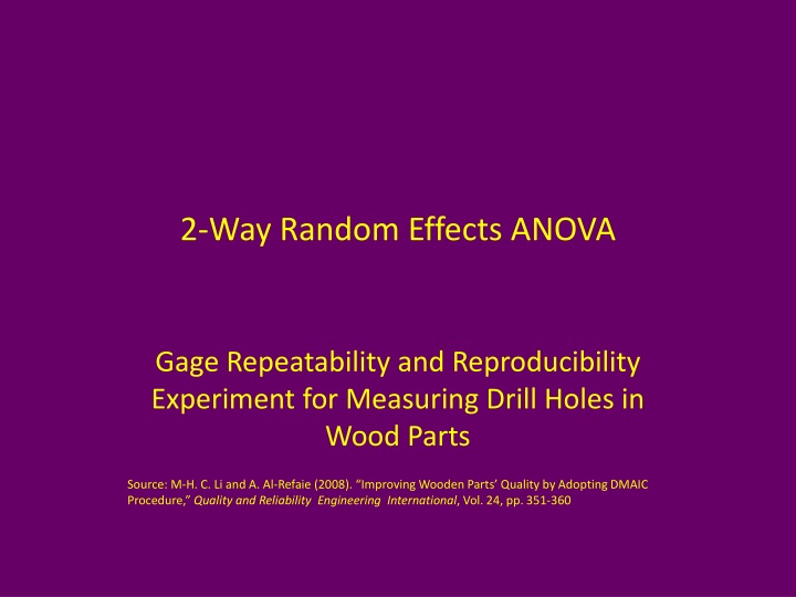 2 way random effects anova